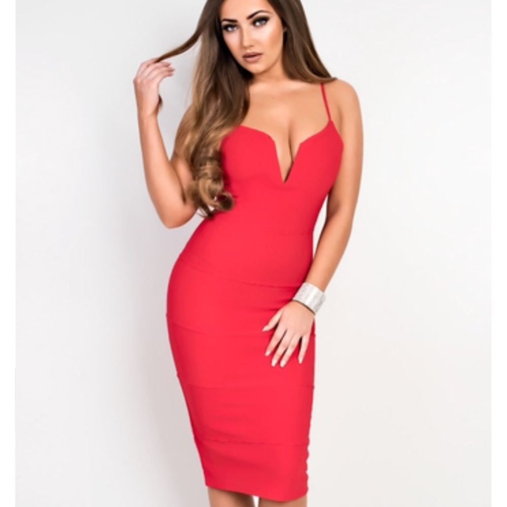Red Sexy Fitted Dress from Krush